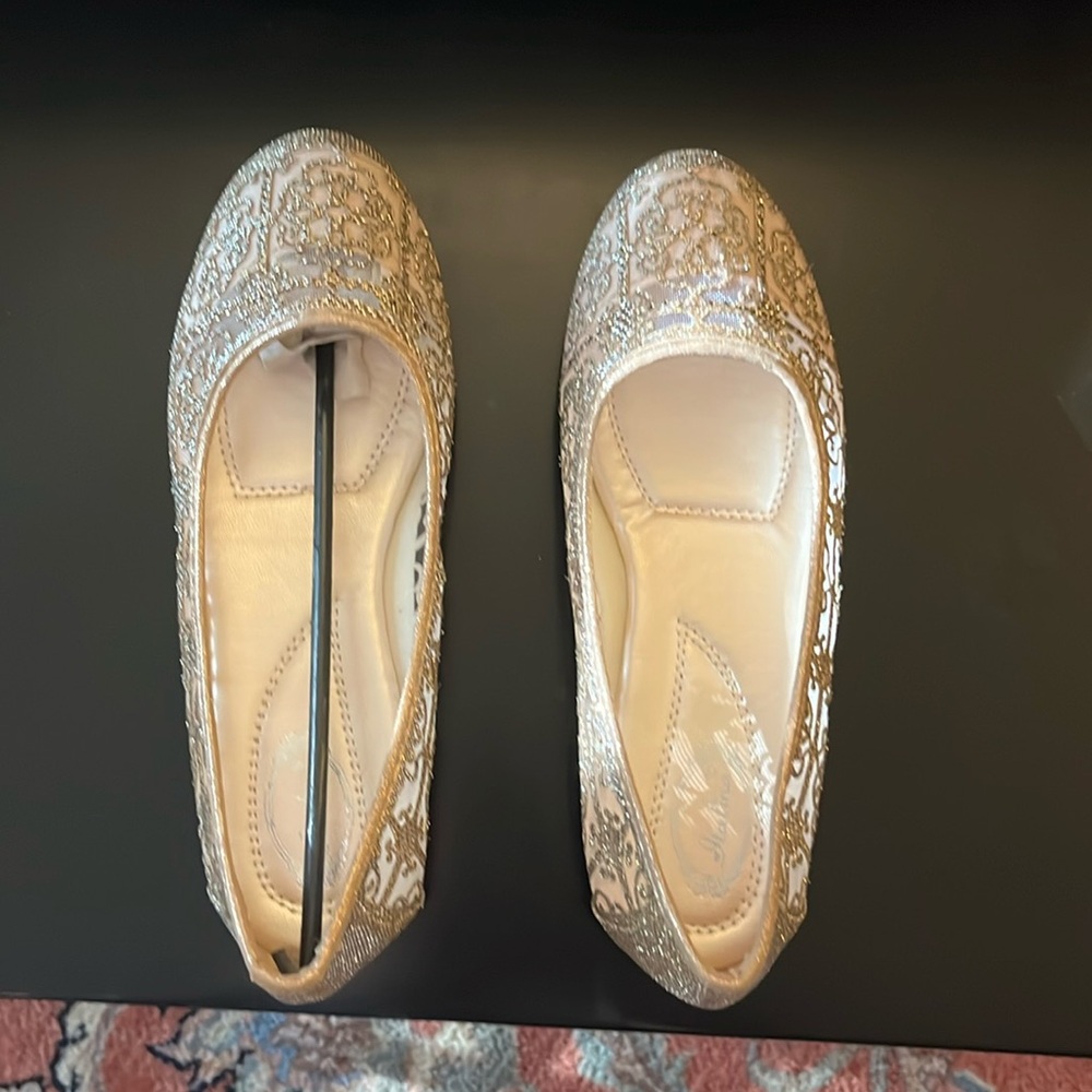 Italina Silver and Gold Flats